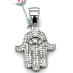 925 Silver CZ Hamsa Pendant 6.00g 180405/3