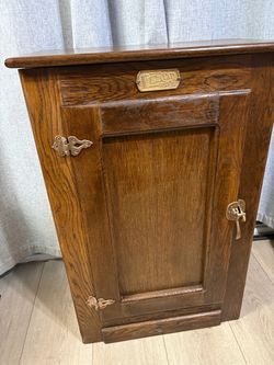 Antique Oak Ice Box Cabinet