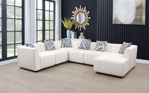 Brand New White microfiber Sectional Sofa Couch