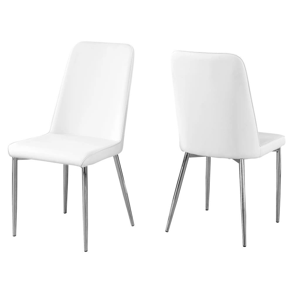 Set of 2 Retro Style Dining Chairs - White