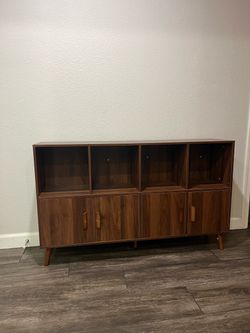 Entryway cabinet bookshelf wood brown 8 cube bookshelf 2 tier