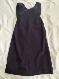 Zara Black Mini Dress with Ivory Side Panels