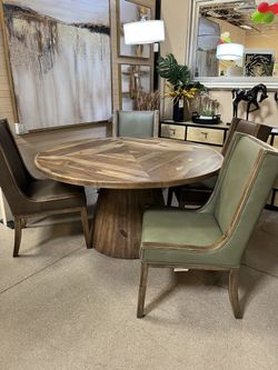 Back in Stock!! Modern Rustic 5-Piece Dining Set in Solid Natural Wood