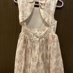 Dress, pink, floral graphics, dress with a back slit