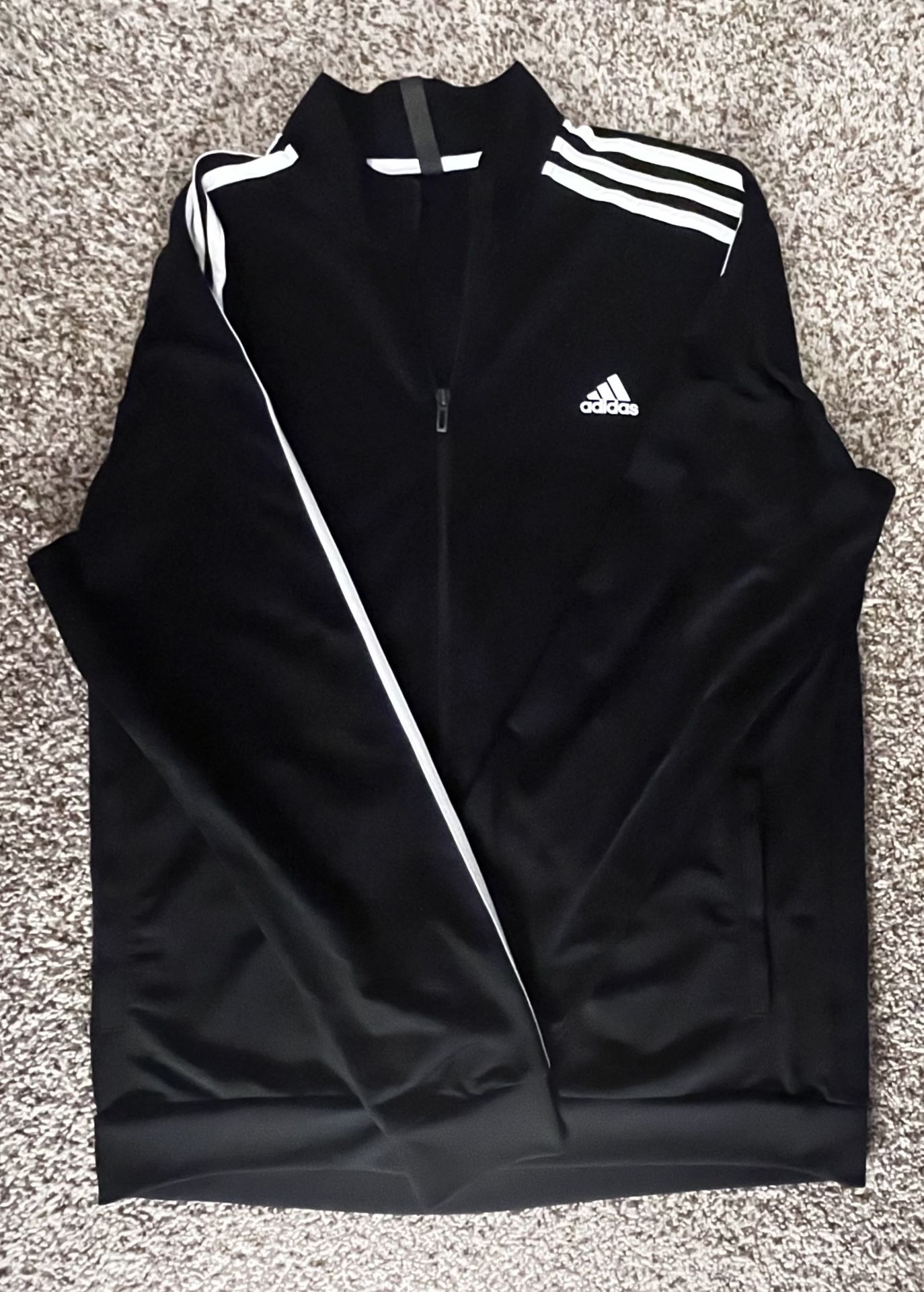 Adidas black track jacket, XL