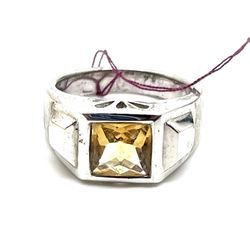 Sterling Citrine Ring Sz7.25