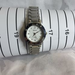Milani Silver Metal Watch with White Face