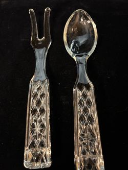 Anchor Hocking Wexford Glass Salad Fork & Spoon
