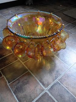 Carnival Glass punch bowl