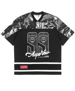 AAPE Moonface Mesh-Panelled Graphic Jersey