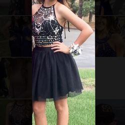 Gorgeous black sequined semi formal dress (Click To See Full Image!)
