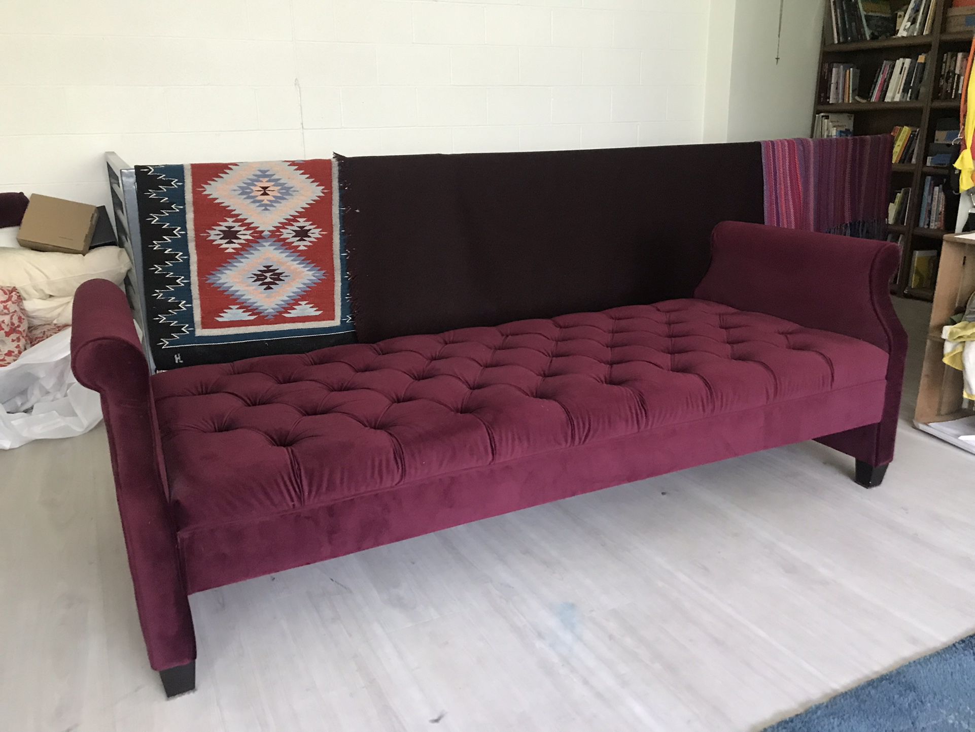 Gorgeous chaise lounge, royal purple, soft, extra long