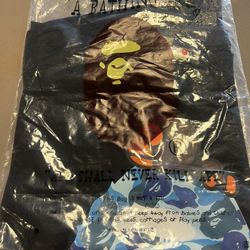 BAPE ABC Camo Milo On Big Ape Tee 'Black/Blue'