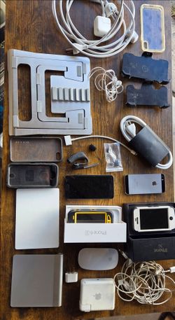 Apple Tech & Vintage Phone Lot - Trackpads, iPhones, Accessories