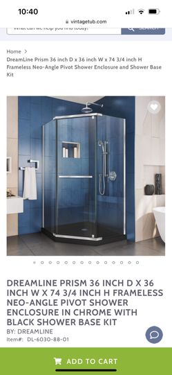 Stand Up Glass Shower And Base