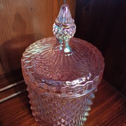 Pink Crystal  Candy Jar with Lid