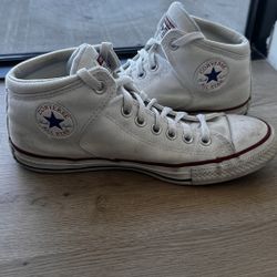 Classic Converse Chuck Taylor White High Tops – Size 7