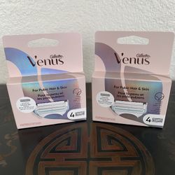 Gillette Venus for Pubic Hair and Skin, Women's Razor Blades, 4 Refills, White New.   $20:00 for both 