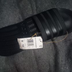 New Black On Black Adidas Slides 