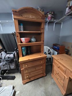 Tall Dresser w/ shelves and drawers (I have the entire matching bedroom set)