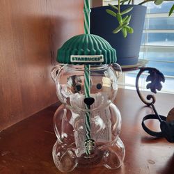 Starbucks bear glass cup