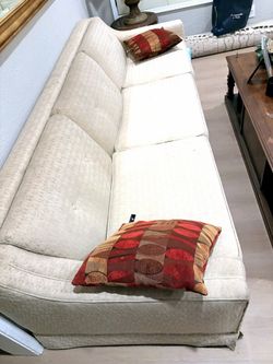 Vintage Cream Tufted Sofa