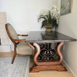 Marble Desk & Chair Set