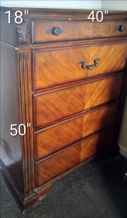 STUNNING HANDMADE SOLID WOOD 4 PIECE DRESSER SET W/MIRROR