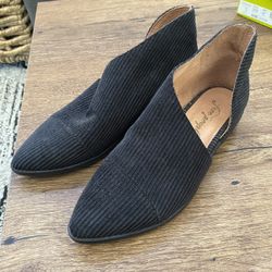 Free People Royale black suede/leather corduroy flats size 37 (7)
