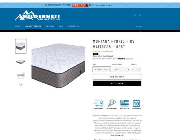 New RV Mattress—short King