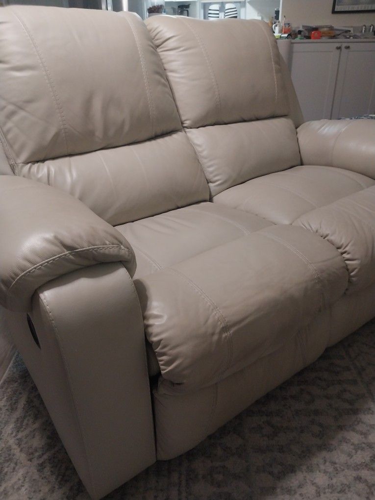 Leather Tan Love Seat Recliners