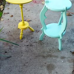 2 Painted Antique Stand/Display Tables