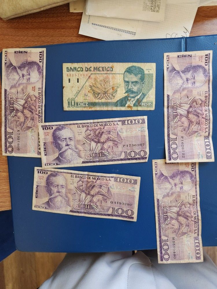 Antique Collectible Mexico Bills 