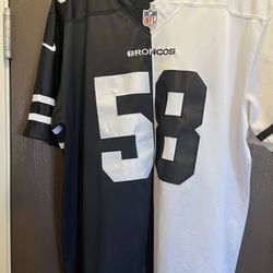 ULTRA RARE NIKE VON MILLER #58 DENVER BRONCOS WHITE/BLACK JERSEY MEN'S SIZE 2XL