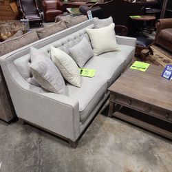 1 Only Wood Trim Sofa With Pillows