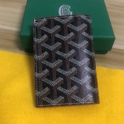 Goyard Saint Pierre Card Holder Wallet Reddish Black & Tan