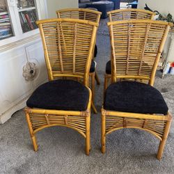Vintage Bamboo Dining Chairs 