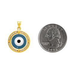 14K Gold Evil Eye Pendant