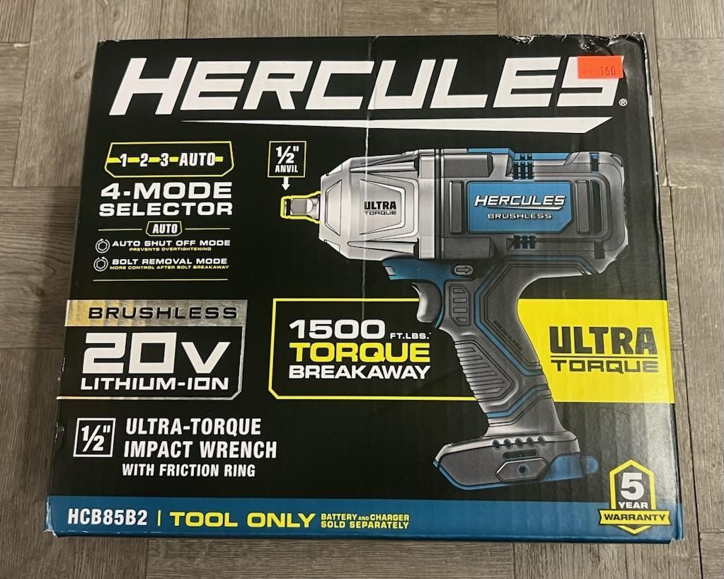 Hercules 20V Brushless Cordless 1/2 IN. Ultra Torque Impact Wrench With Friction Ring (Tool ONLY)