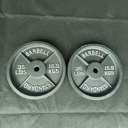 (2) 35 LB weight plates 1” Diameter 