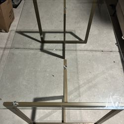 Rectangle Glass Table W/Gold Base 47x31.5