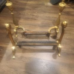 Fireplace Andirons - Brass (2)