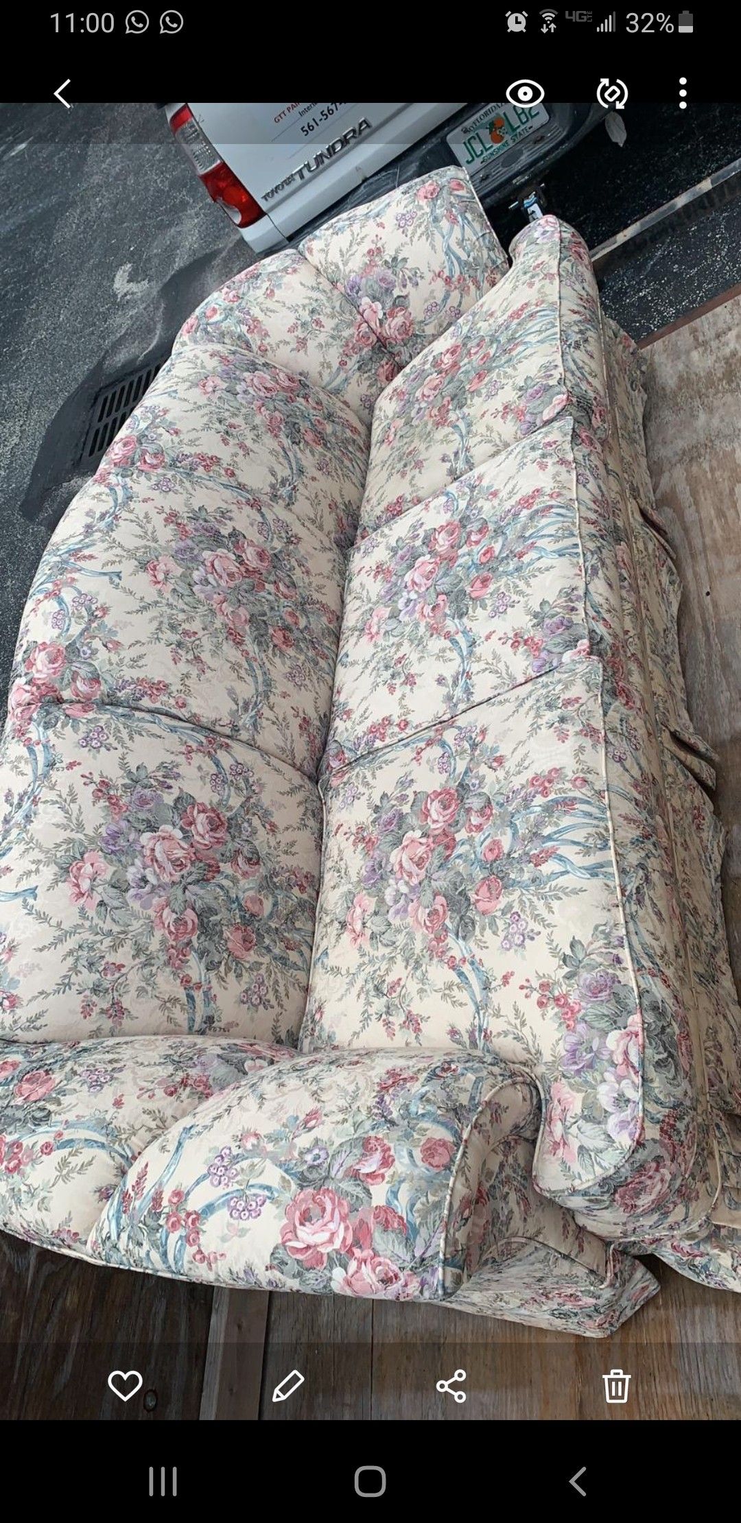 Comfortable floral couch