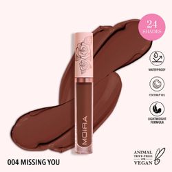 NEW Moira- Lip Divine Liquid Lipstick- 004 Missing You - Nude And Brown Lipstick