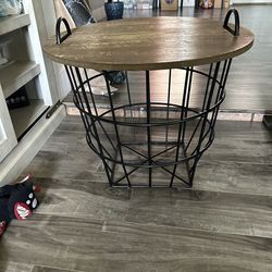 Wire Basket Storage Table