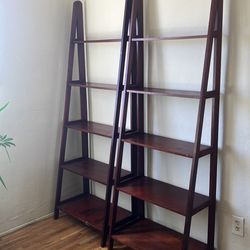 Two wood shelves