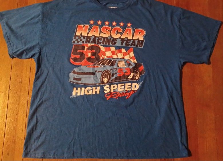 Men's XL Shirt Racing Nascar High Speed Blue 1987
