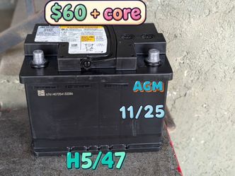 AGM Car battery group size 47/H5