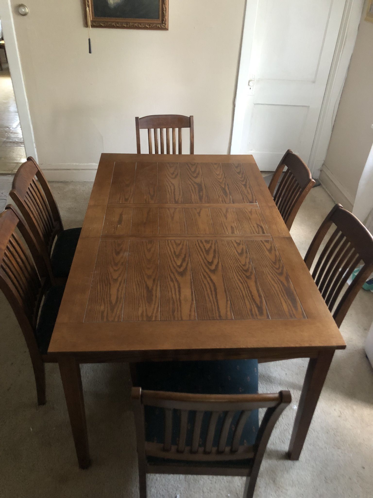 Wood Dining Table 6 Chairs