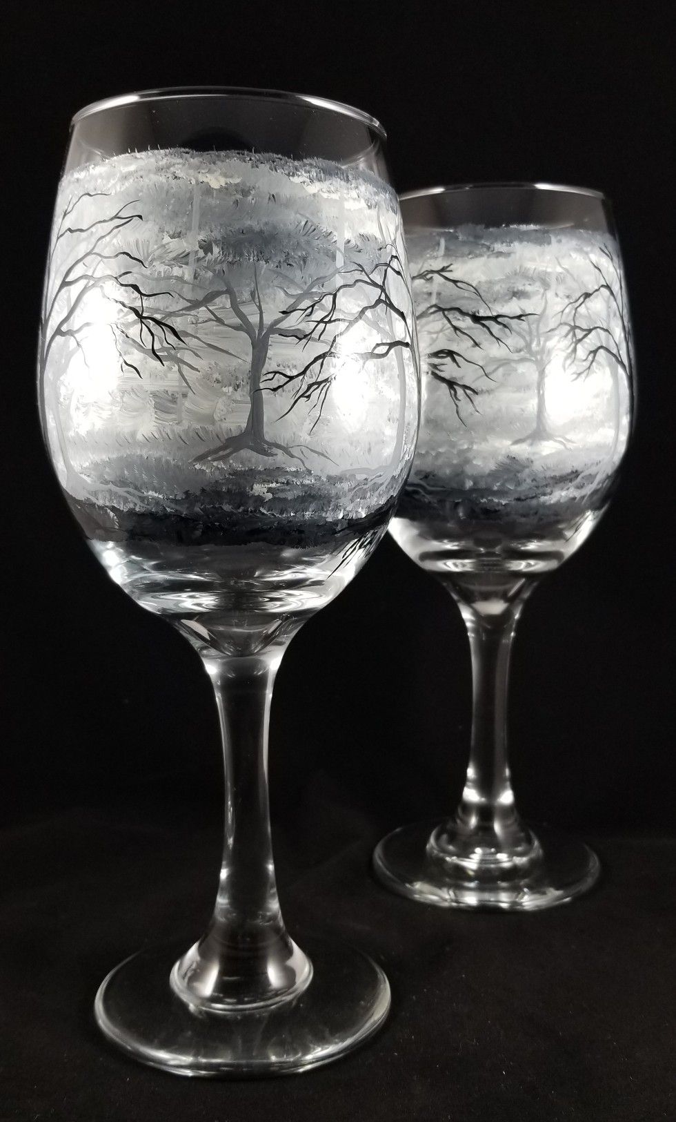 Hand painted halloween wine glasses